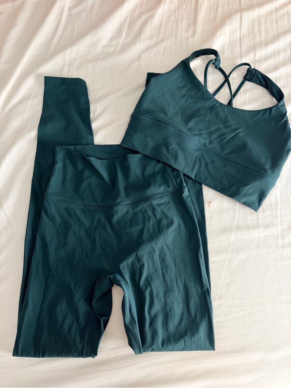 Adanola green leggings sports bra athletic set Xs/s